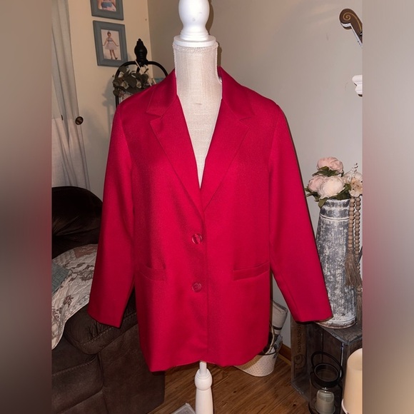 Alfred Dunner Jackets & Blazers - Vintage Alfred Dunner Red button down blazer. Size 10. GUC